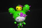 Cute Custom Plastic Toys , Hello Kitty Cake Topper Figurine White / Green / Red