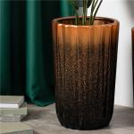 Custom Design Tall Floor Plant Pots Indoor Outdoor Decoration Black Ceramic