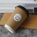 12oz Double Wall Paper Coffee Cups With Lids And Straws Disposable