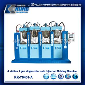 China 4 Station Plastic Sole Injection Molding Machine Durable 2 Guns Double Color factory