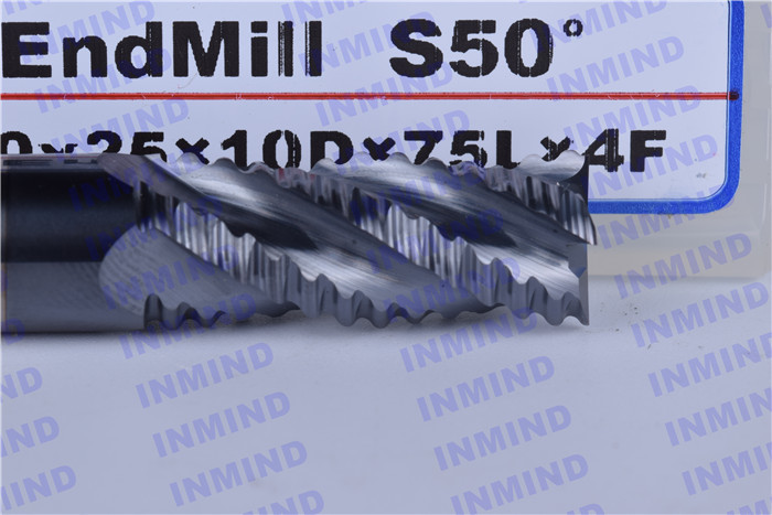 AlTiN Coated Milling Machine Tool Bits , Middle Speed Aluminum Cutting End Mills