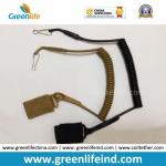 Tactical Pistol Retention Coiled Wire W/Rubber Exterior Laminate Lanyard