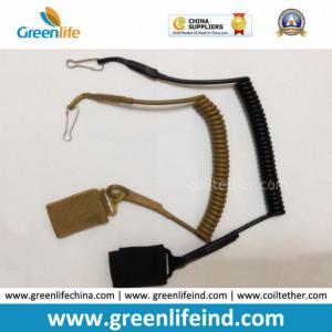 China Tactical Pistol Retention Coiled Wire W/Rubber Exterior Laminate Lanyard factory