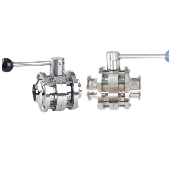 Three Pieces Welded Hygienic Butterfly Valves for FLASH SALE in SS304 / 316L