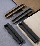Hot Sale Big Zinc Alloy Black Industrial Concealed Recessed Cabinet Handle For