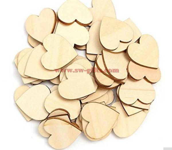 Wooden Heart Kids Birthday Party Supplies Diy Scrapbook Craft Wedding Decoration