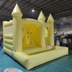 Inflatable White Wedding Bounce House with Blower PVC Bouncy Castle Jumping Bed