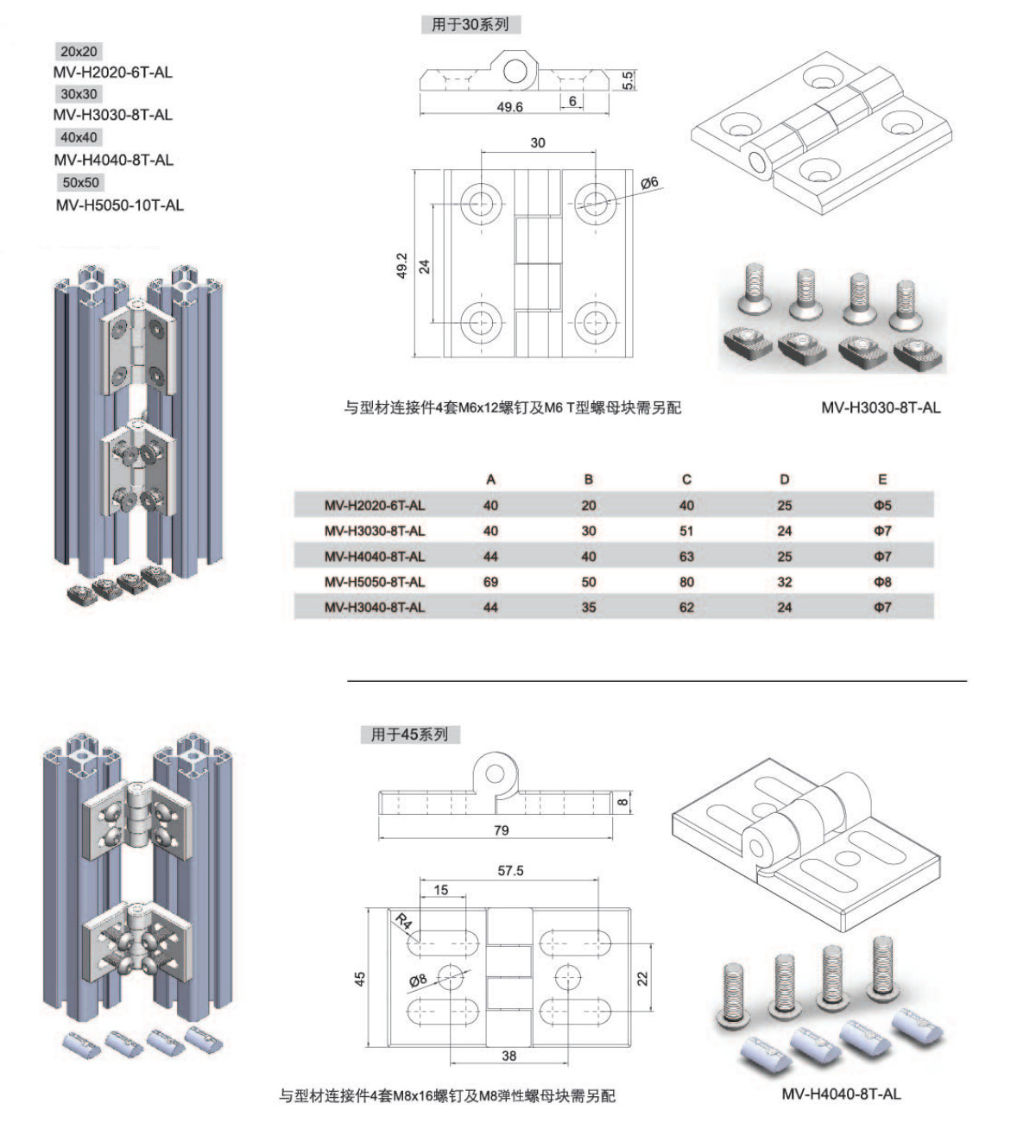 Zinc Alloy Black Industrial 180 Detachable Door Hinges