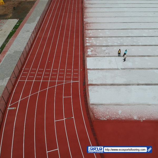 Good Color Fastness Jogging durable Sandwich System Running Track