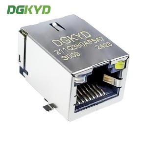 Surface mounted RJ45 connector with gigabit RJ45 and light LCP material SMD