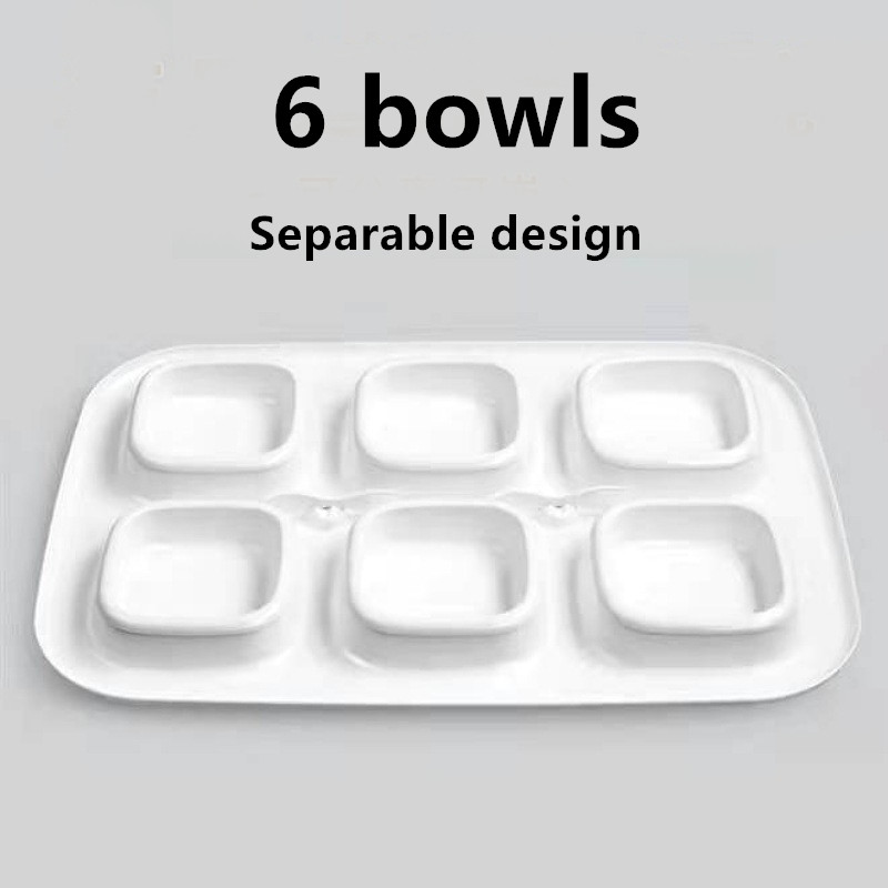 Cat Bowl Double Bowl Six Bowl Curling Leak-Proof Cat Food Bowl Cat Water Bowl Pet Bowl Cat Supplies