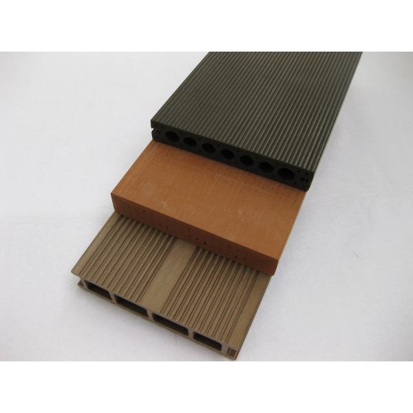 China Grooves WPC Composite Decking For Plastic Interlocking Flooring factory