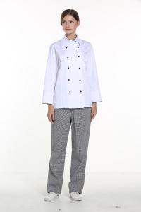China White Unisex Pants Elastic Waist Chef Uniform factory