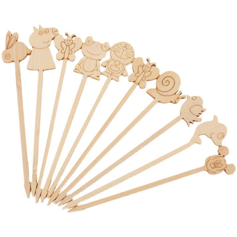 Disposable Bamboo Cocktail Picks Bamboo Skewers For Party 12cm