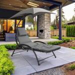Outdoor Metal Fabric Beach Patio Garden Hammock Swing Chair with Canopy 118*171