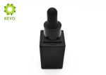 20ml Glass Empty Cosmetic Bottles Matte Black Color With Aluminum Droppers