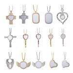 Sublimation Cross Necklace Pendant With Cubic Zirconia Sublimation Gift Blanks