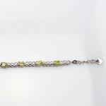 925 Silver Created Yellow Cubic Zirconia Tennis Bracelet (SB1001)