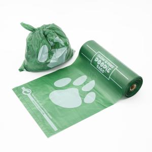 China Heavy Duty Green Biodegradable Dog Waste Bags Leakproof Disposable factory