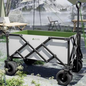 China Steel Frame Hand Pulled Foldable Utility Wagon 150 Lbs Camping Cart Wagon Oxford Fabric factory
