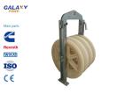 Three Nylon Wheel Conductor Cable Stringing Blocks For Transmission Line