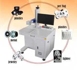China Professional Pulsed Mode Desktop Fiber Laser Marking Machine for Outlet Cattle Animal Ear Tag Bird Pigeon Ring Printing factory