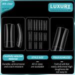 500PCS Square Fake Nails Acrylic Natural Clear Reusable False Nail Tips For Nail