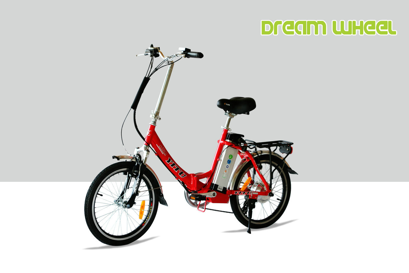 Aluminum Lightweight Foldable E Bike V Brake 36V 10Ah Battery