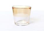 72mm Half Amber Colored Glass Votives Handmade Pressed