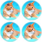 Natural Rubber Round Drink Coasters Modern Style Pattern Design