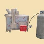 LNG Gas Heated Round Pot Type Industrial Batch Fryer with Automatic Stirring