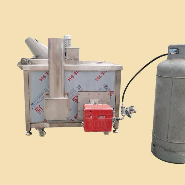 LNG Gas Heated Round Pot Type Industrial Batch Fryer with Automatic Stirring