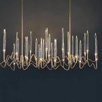 Arrow Line Crystal Lamp Chandelier Art Design Restaurant Hotel Front Desk