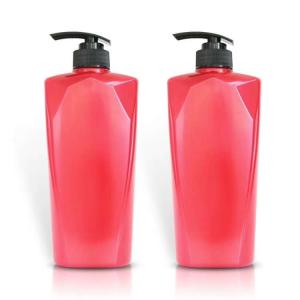 China Customized Hair Care Bottles / Pink Lotion Bottle With Black PP Pump factory