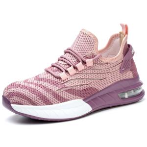 China Pink Office Steel Toe Shoes Slip Resistant Sport Shoes For Women factory
