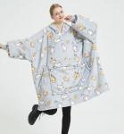 Polyester Customized Wearable Oversized Hooded Blankets Machine Washable