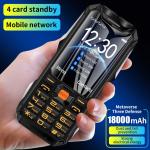 Q9 Button Mobile Phone 3.5 Inch 4 SIM Card 4500mAh Bluetooth Flashlight FM Radio