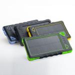 Outdoors 8000mAh Dual USB Waterproof Solar Power Bank with Camping light and