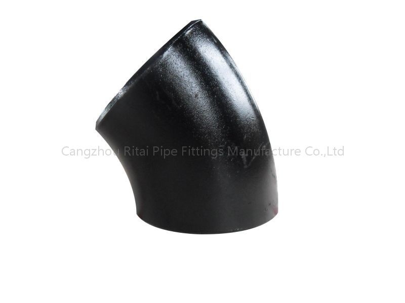 90 Degree Elbow Pipe Fittings Sr Short Radius 45 Degree Black Paint WPB Fitting