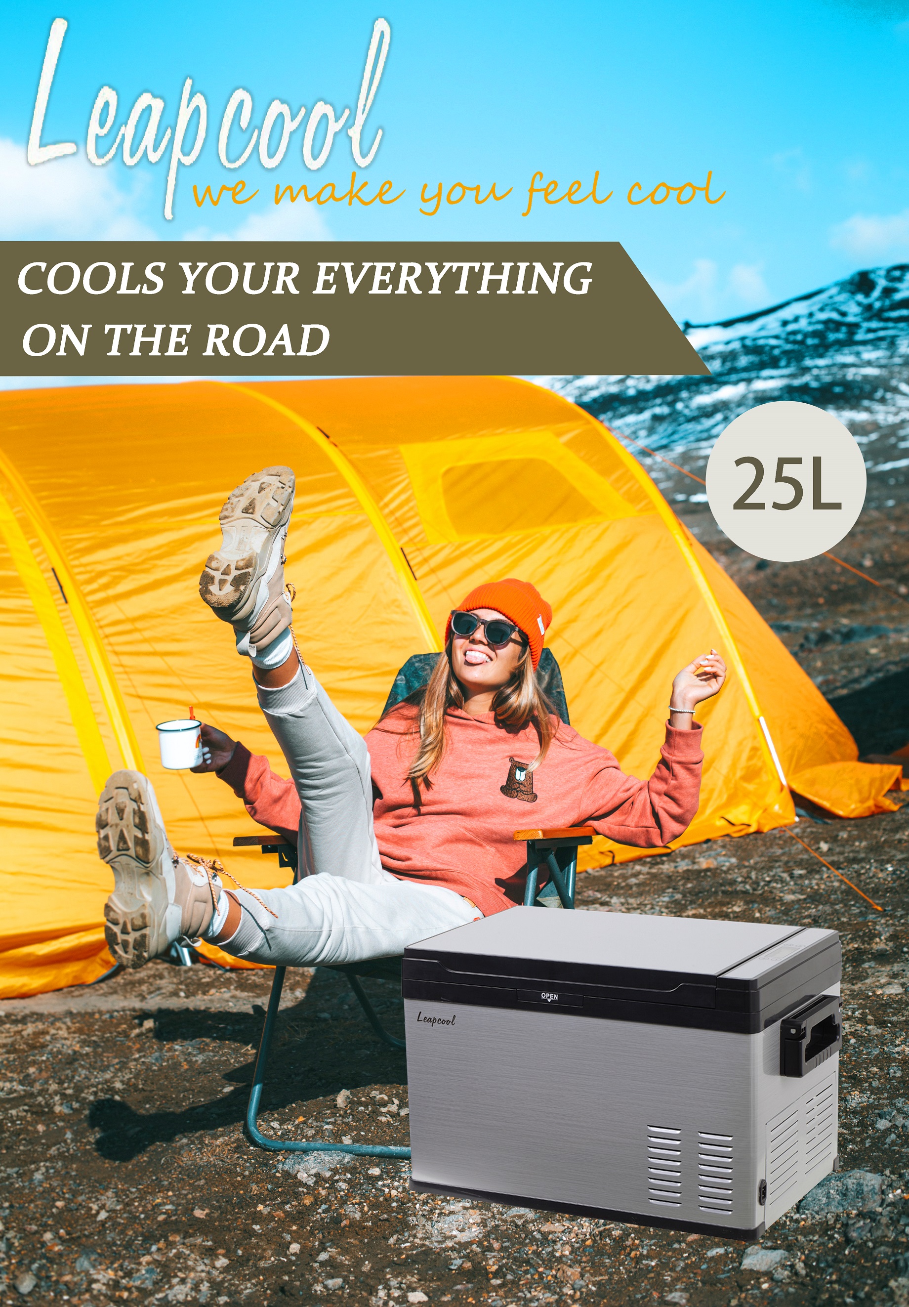 Morandi Design Style DC 12V Car Fridge Portable Fridge Compressor Refrigerator -20 10 C