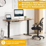 Panel Wood Style Electric Height Adjustable Desk 1400x600mm for Commercial