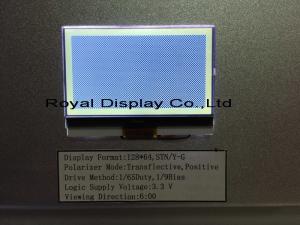 China STN/Blue/Negative 128X64 Resolution 45mA Backlight Monochrome LCD Display For Landline Phone factory