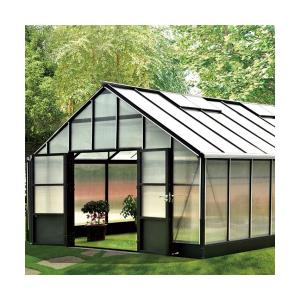 China 8mm 10mm Aluminium Frame Greenhouse Black Metal Greenhouse with powder coating factory