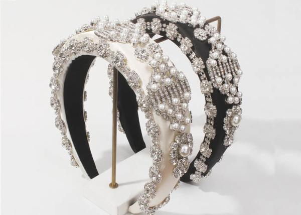 Heavy industry fashion sponge bride diamond pearl headbands creative luxury