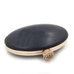 Hot sale 21.7 cm ball shape shiny gold box shell purse metal frame for handbag