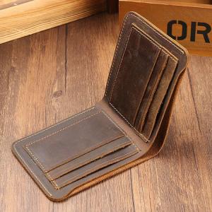 China Men's Ultra-thin Designer Wallets made of GENUINE LEATHER with Credit Card Slots factory