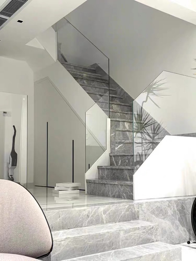 Marble Look 1200x300x170 Porcelain Stair Tiles Non Slip Exterior Floor