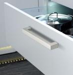 224mm Brushed Stainless Steel U Shape Silver Furniture Handle With Screws