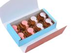 Customized Food Christmas Packaging Boxes White Card Paper With Ribbon
