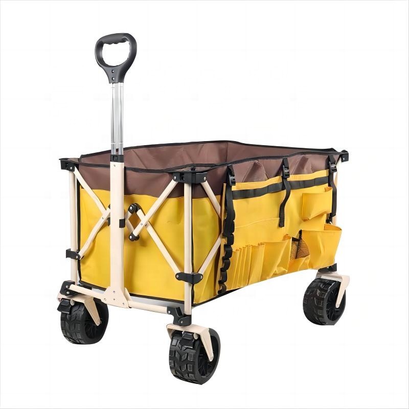 China 150KG Capacity 4-Wheel Steel Frame Folding Camping Cart factory